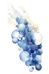Fototapeta premium Sapphire and silver bubbles forming a corner frame