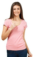 Fototapeta premium Friendly Young Woman Running and Smiling - Isolated