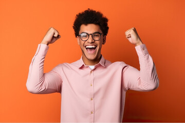 Fototapeta premium man cheers and screams ai generated