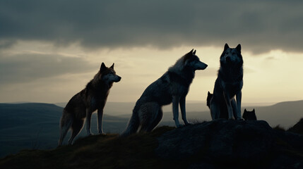 wolves on cliff generative ai 