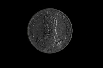Old Colombian 20 Peso coin