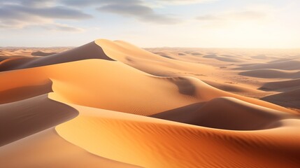 Undulating sand dunes in a vast desert