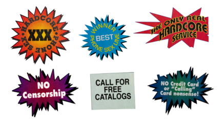 Cut out magazine vintage labels, price, words, stickers, letters, tags, sign and more, collection of different designs from vintage 90's magazine, png isolated on transparent background