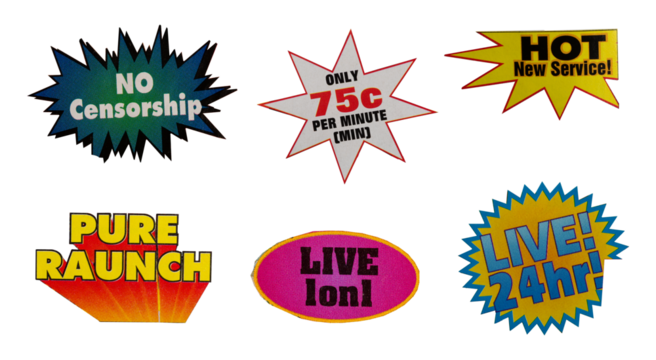 Cut out magazine vintage labels, price, words, stickers, letters, tags, sign and more, collection of different designs from vintage 90's magazine, png isolated on transparent background