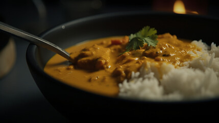 curry close up delicious food generative ai