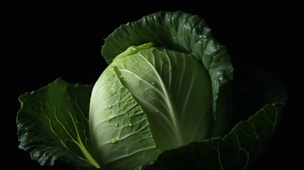 Obraz premium cabbage detail shot with isolated background generative ai
