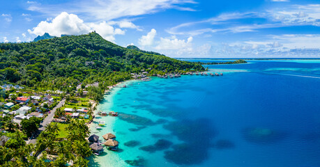 Arial View of Bora Bora, French Polynesia