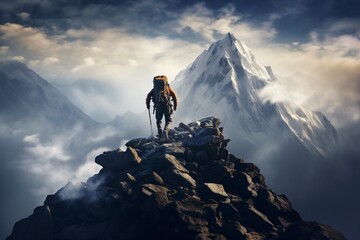 An ai generated climber at the summit