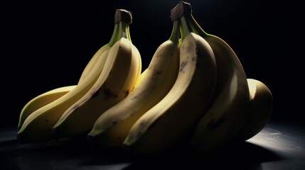 detail shot of banana with isolated background generative ai