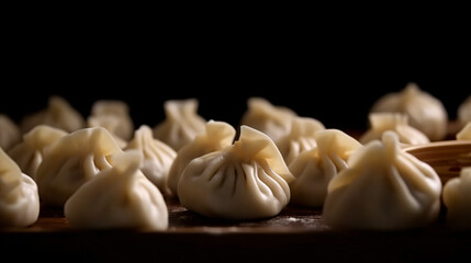 Fototapeta na wymiar close up of dumpling generative ai