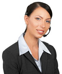 Businesswoman on a headset