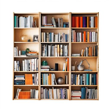 Bookshelf photo on a white background