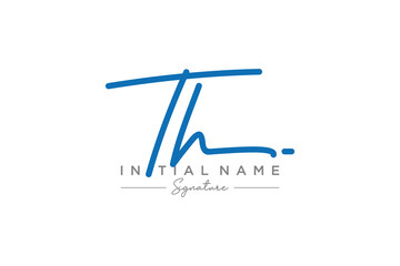 Initial TH signature logo template vector. Hand drawn Calligraphy lettering Vector illustration.