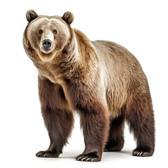 Obraz premium Brown bear on white background