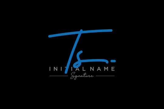 Initial TS signature logo template vector. Hand drawn Calligraphy lettering Vector illustration.