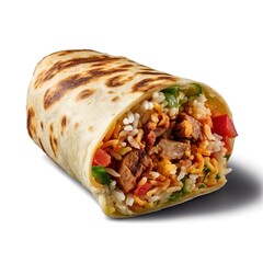 Burrito photo on a white background