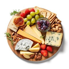 Cheese platter photo on a white background