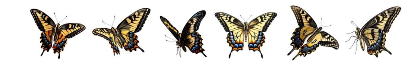  Swallowtail Butterfly Clipart: Stunning Swallowtails and Butterflies in Isolated Illustrations - Ideal for Posters, Stickers, and Designs. Illustrations.