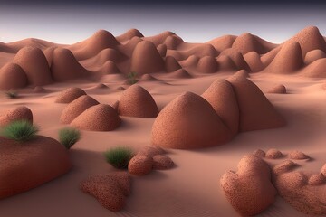 Fototapeta na wymiar Desert Scenery Fantasy Landscape Background, Desert Background, Generative AI