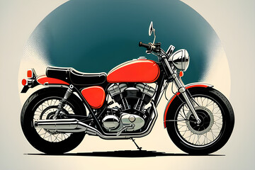 Obraz na płótnie Canvas Illustration of a generic motorcycle. (AI-generated fictional illustration) 