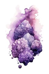 Cluster of amethyst and lavender bubbles isolated on a white background