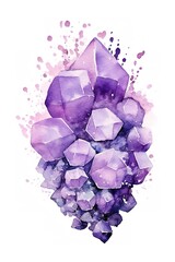Cluster of amethyst and lavender bubbles isolated on a white background