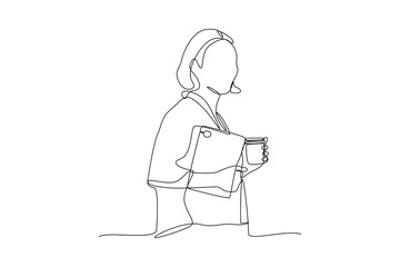 Continuous one line drawing off to university concept. Single line draw design vector graphic illustration.