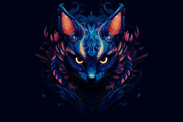 Portrait of a fantastic beautiful cat. Generative AI