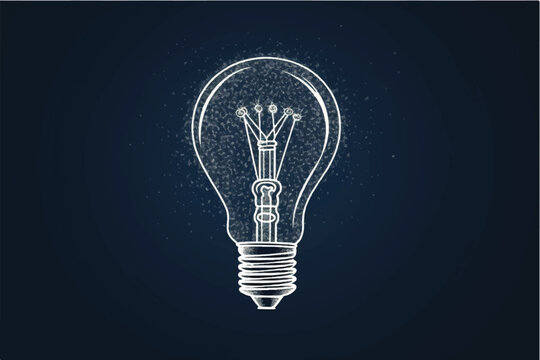 vector illustration of Light bulb with drawing on chalkboard business strategy.