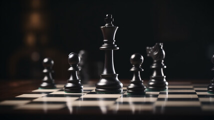chess pieces on a chessboard generative ai