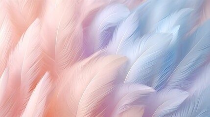 pastel colorful feathers. Abstract background. Generative AI