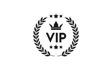 VIP badge icon isolated on white background