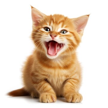 Cute Cat Laughing photo on a white background