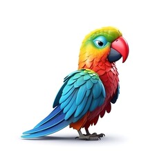 cute colorful parrot isolated on a white background