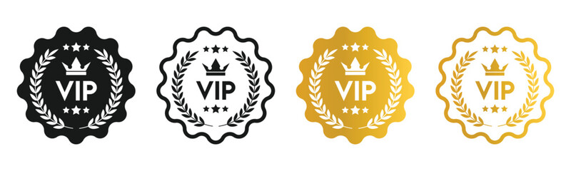 Vip icon set ,Premium and Luxury VIP badge in flat style,vector illustration - obrazy, fototapety, plakaty