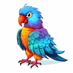cute colorful parrot isolated on a white background