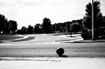 Chasing a ball that has crossed the street by rolling into a road.