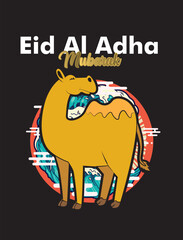 Eid al adha vector with animal farm object