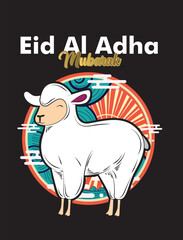 Eid al adha vector with animal farm object