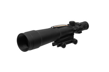 Modern optical collimator sight. Aiming device for shooting at short distances. Isolate on a white...