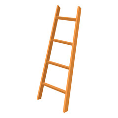 wooden ladder vector illustration, isolated on white background, ladder cartoon