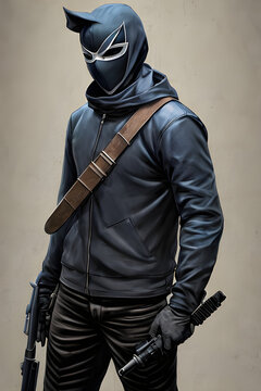 An image of a masked man criminal. (AI-generated fictional illustration)
