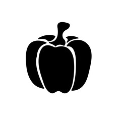 capsicum black icon vector on white background.eps