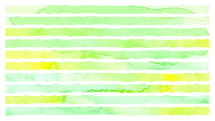 透明水彩タッチのグリーンのストライプ背景