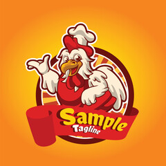 chicken food character mascot vector
