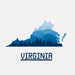 illustration vector of blue ridge mountain in virginia perfect for print  - obrazy, fototapety, plakaty