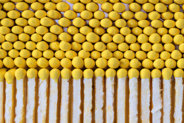 AI Generated closeup of yellow tip matches.