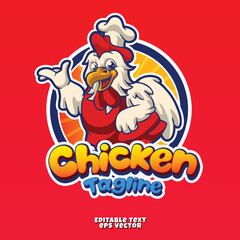 chicken food character mascot vector