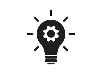 Lightbulb with idea innovation icon, Science invention vector icon for business apps and websites