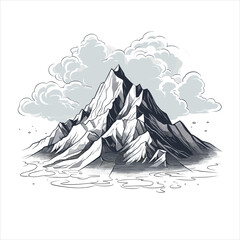 Mountain vector illustration, mountain tree vector